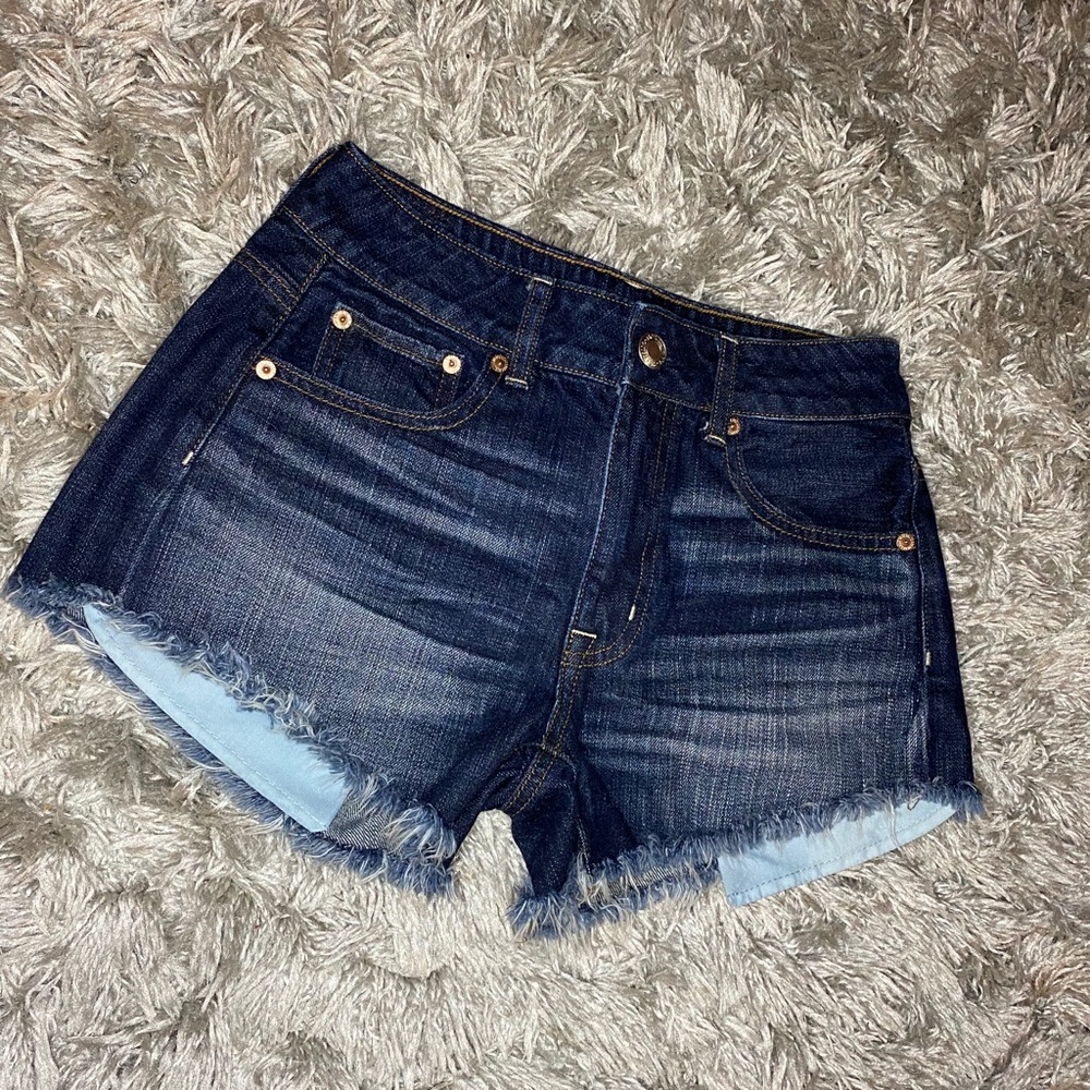 High waisted denim shorts
